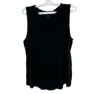 A New Day Black Sleeveless Tank Top Large 95% Rayon 5% Spandex